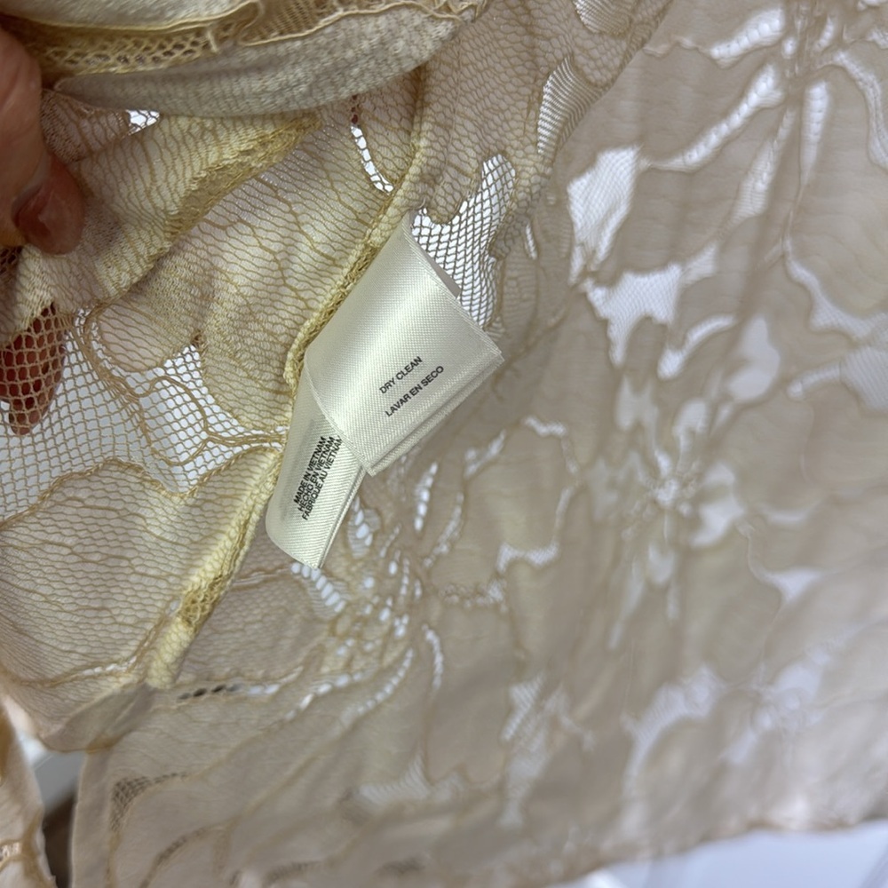 Anne Klein Cream Lace Overlay open front cardigan - Picture 5 of 9